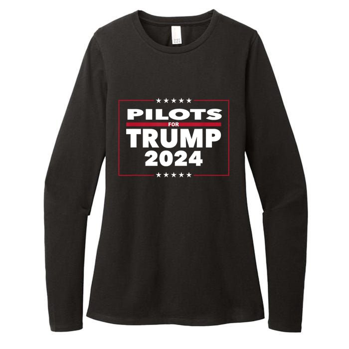 Pilots For Trump 2024 President Republican Pilots Womens CVC Long Sleeve Shirt