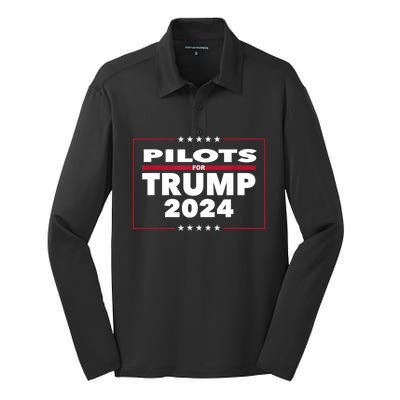 Pilots For Trump 2024 President Republican Pilots Silk Touch Performance Long Sleeve Polo