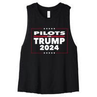 Pilots For Trump 2024 President Republican Pilots Women's Racerback Cropped Tank