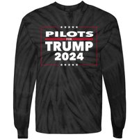 Pilots For Trump 2024 President Republican Pilots Tie-Dye Long Sleeve Shirt