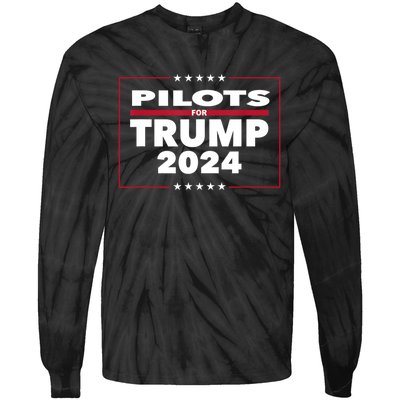 Pilots For Trump 2024 President Republican Pilots Tie-Dye Long Sleeve Shirt