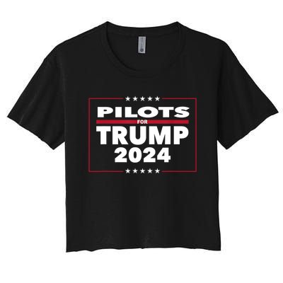 Pilots For Trump 2024 President Republican Pilots Women's Crop Top Tee