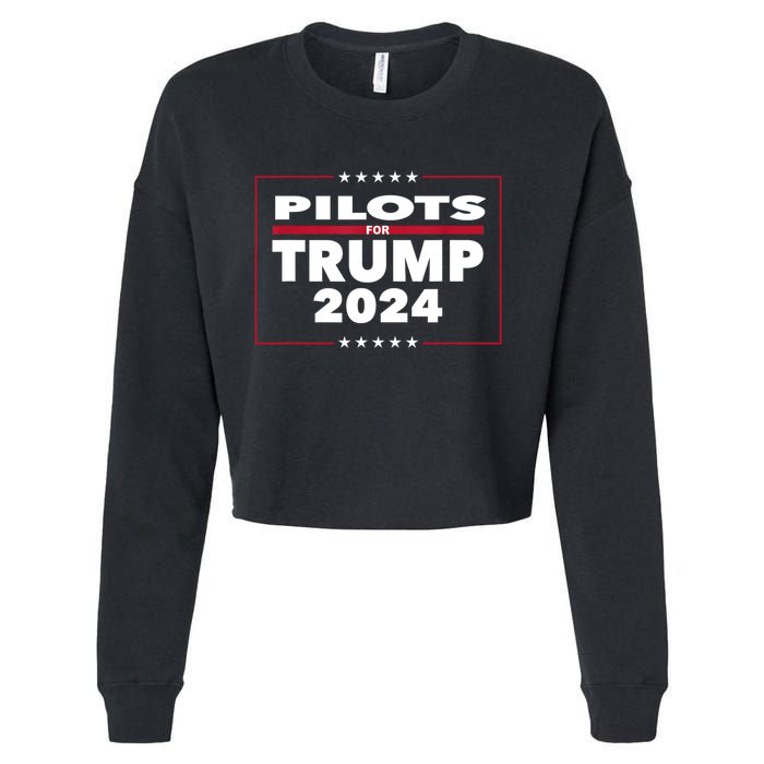 Pilots For Trump 2024 President Republican Pilots Cropped Pullover Crew