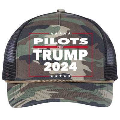 Pilots For Trump 2024 President Republican Pilots Retro Rope Trucker Hat Cap