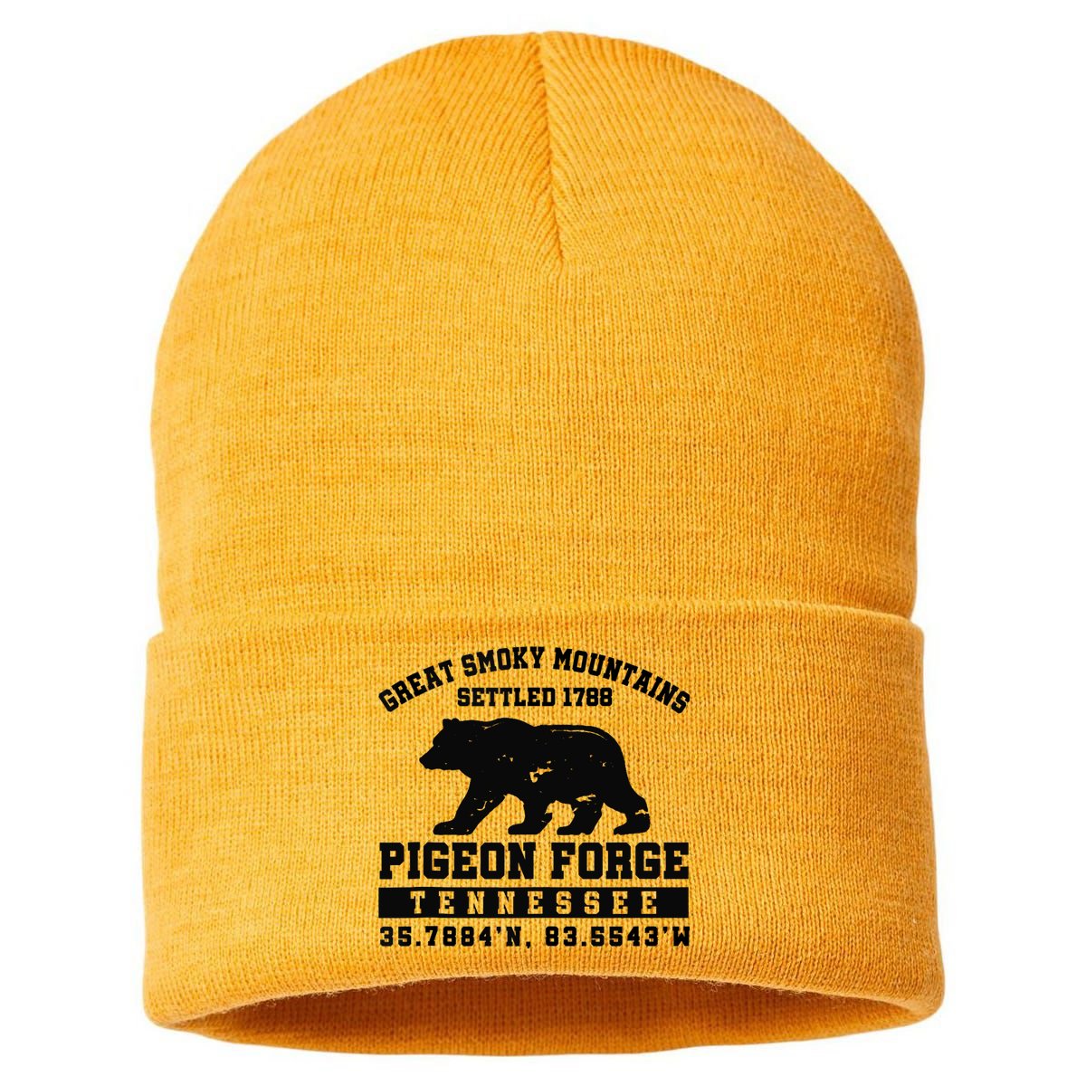Pigeon Forge Tennessee Bear Great Smoky Mountains Sustainable Knit Beanie