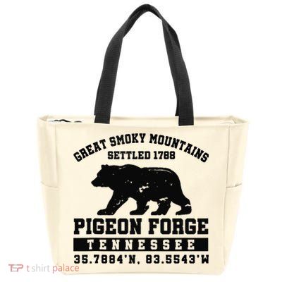 Pigeon Forge Tennessee Bear Great Smoky Mountains Zip Tote Bag