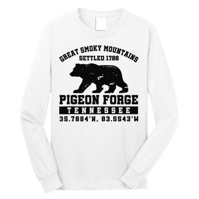 Pigeon Forge Tennessee Bear Great Smoky Mountains Long Sleeve Shirt