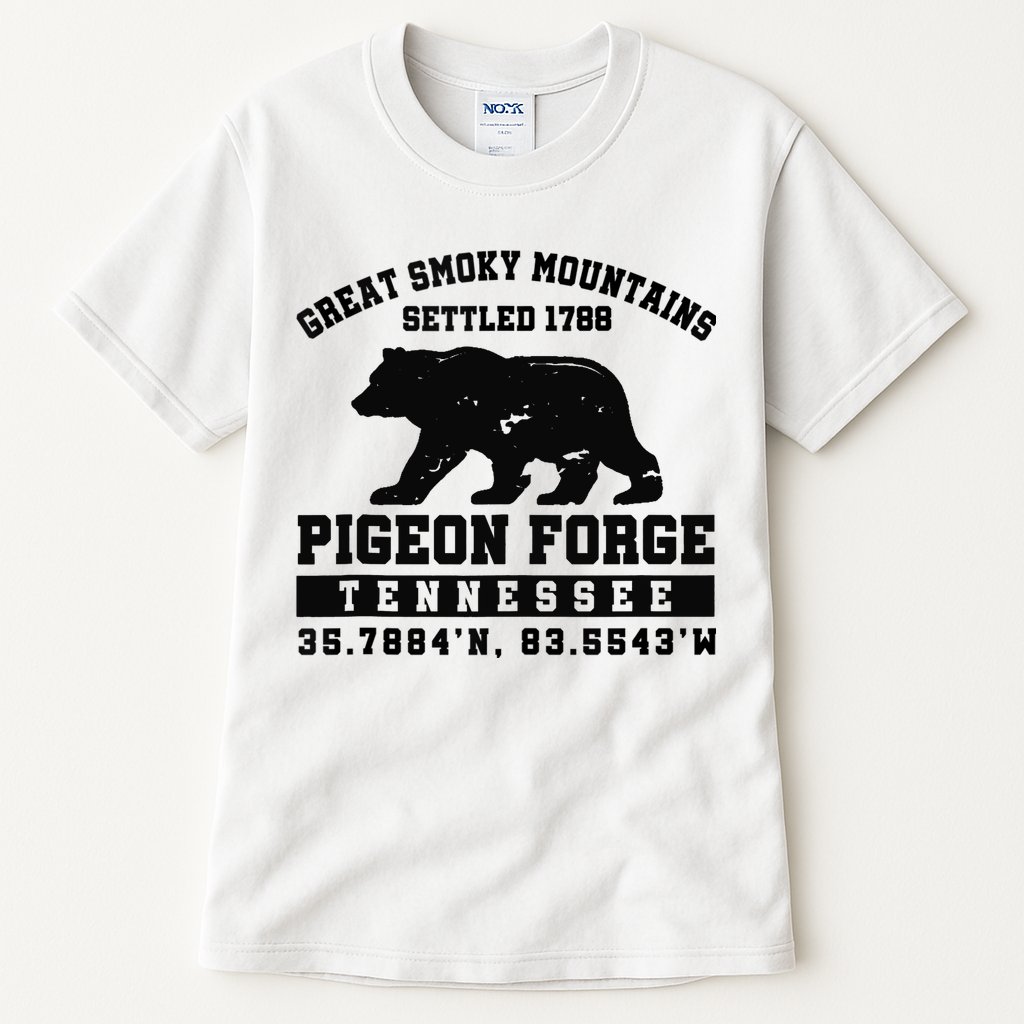 Pigeon Forge Tennessee Bear Great Smoky Mountains Tall T-Shirt