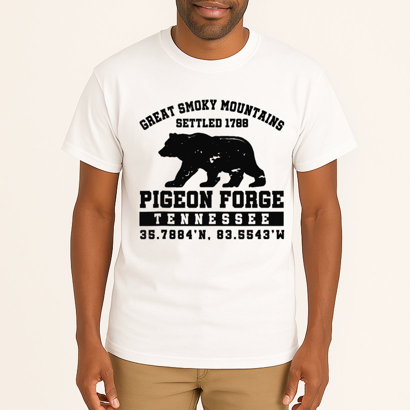 Pigeon Forge Tennessee Bear Great Smoky Mountains Tall T-Shirt