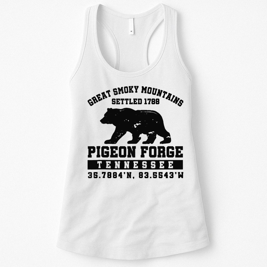 Pigeon Forge Tennessee Bear Great Smoky Mountains Womens Tank Top