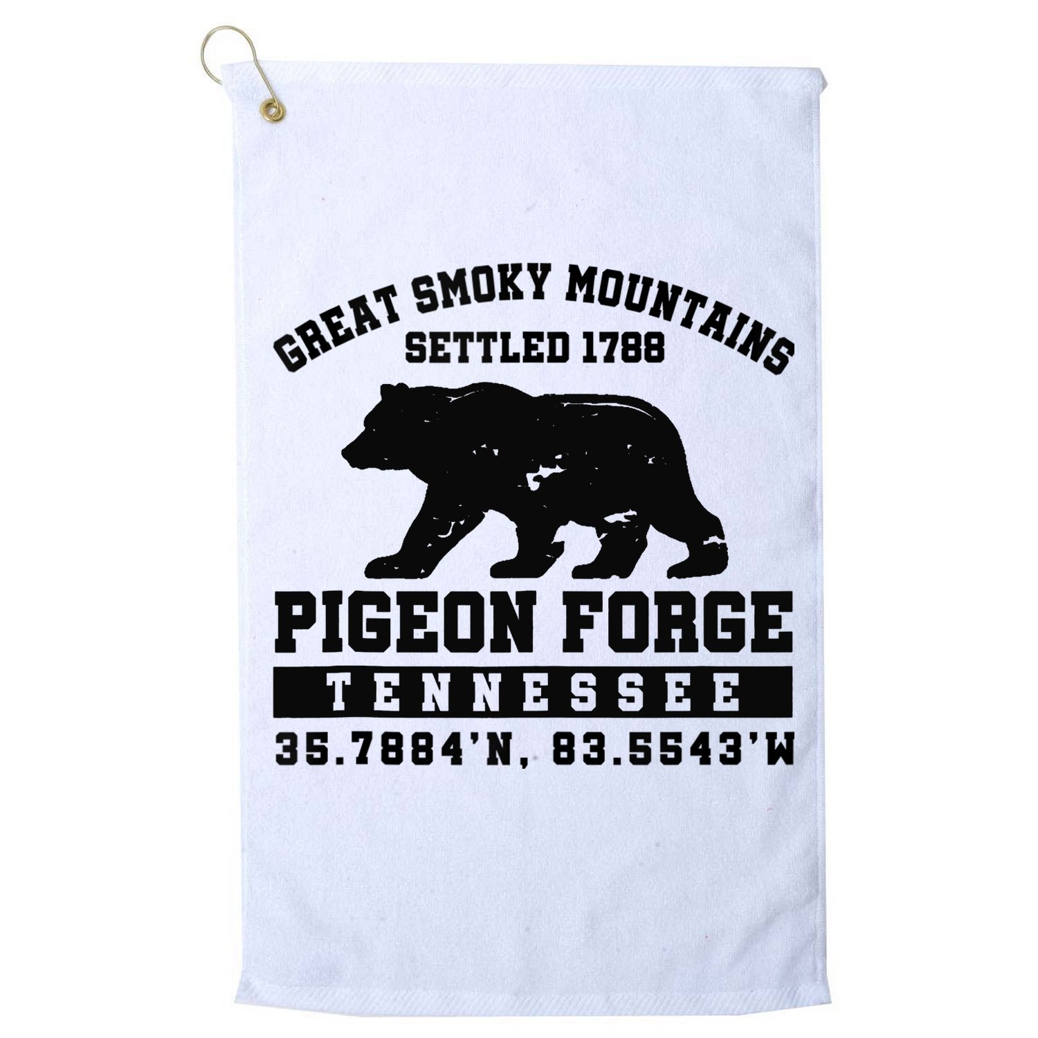 Pigeon Forge Tennessee Bear Great Smoky Mountains Golf Towel