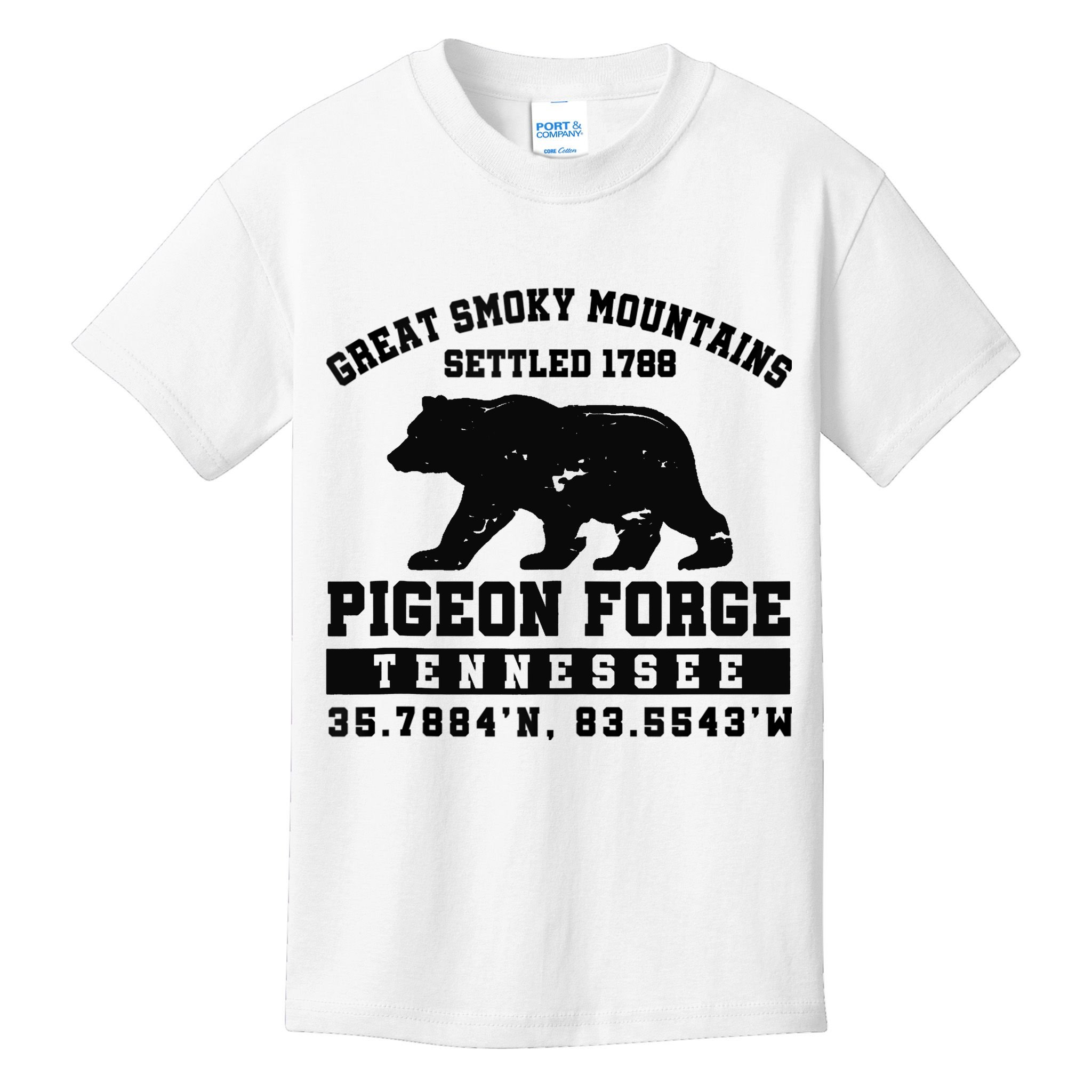 Pigeon Forge Tennessee Bear Great Smoky Mountains Kids T-Shirt