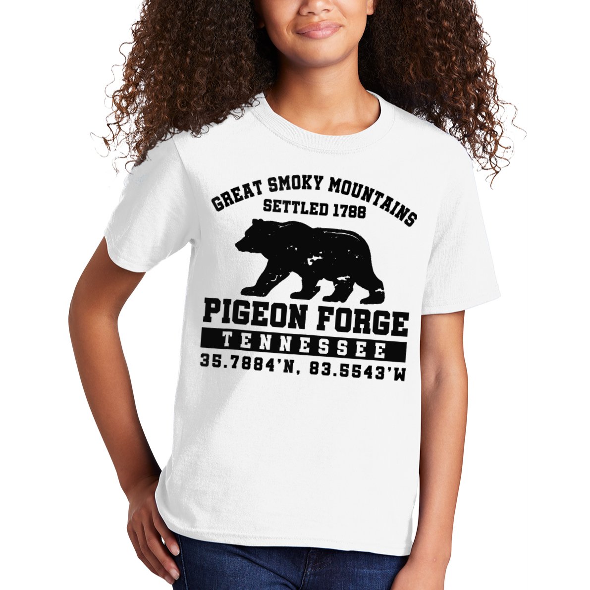 Pigeon Forge Tennessee Bear Great Smoky Mountains Kids T-Shirt