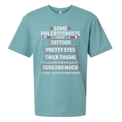 Phlebotomist Funny Thighs Phlebotomy Technician Nurse Gift Sueded Cloud Jersey T-Shirt