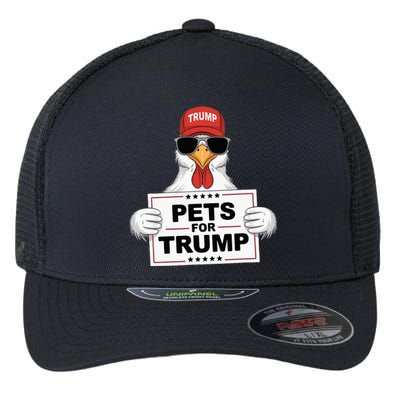 Pets For Trump 2024 Chickens Support Donald Trump Flexfit Unipanel Trucker Cap