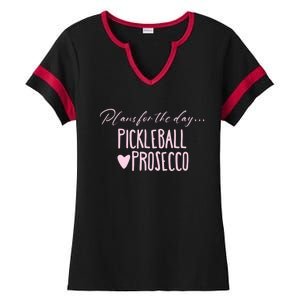 Plans For The Day Pickleball And Prosecco Ladies Gift Ladies Halftime Notch Neck Tee