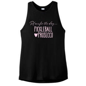 Plans For The Day Pickleball And Prosecco Ladies Gift Ladies PosiCharge Tri-Blend Wicking Tank