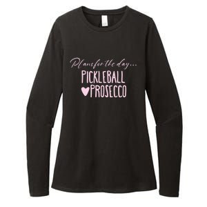 Plans For The Day Pickleball And Prosecco Ladies Gift Womens CVC Long Sleeve Shirt