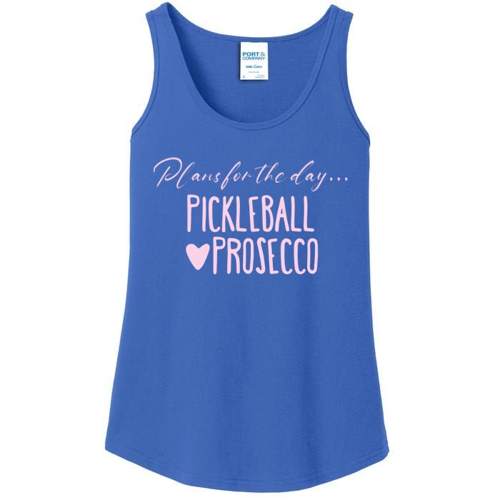 Plans For The Day Pickleball And Prosecco Ladies Gift Ladies Essential Tank