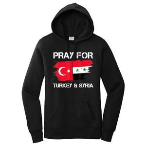 Pray For Turkey & Syria Flag Earthquake In Turkey Syria Women's Pullover Hoodie