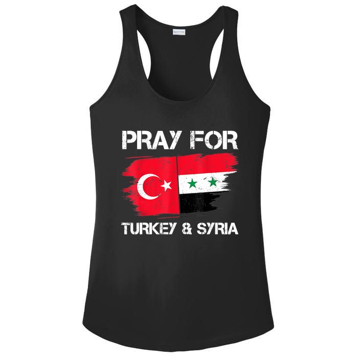 Pray For Turkey & Syria Flag Earthquake In Turkey Syria Ladies PosiCharge Competitor Racerback Tank