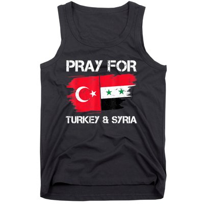 Pray For Turkey & Syria Flag Earthquake In Turkey Syria Tank Top