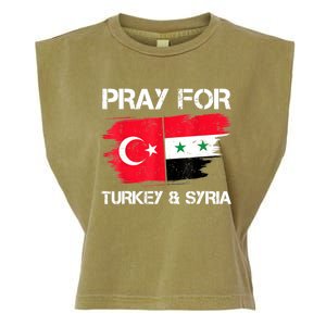 Pray For Turkey & Syria Flag Earthquake In Turkey Syria Garment-Dyed Women's Muscle Tee