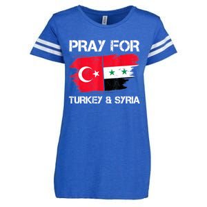 Pray For Turkey & Syria Flag Earthquake In Turkey Syria Enza Ladies Jersey Football T-Shirt