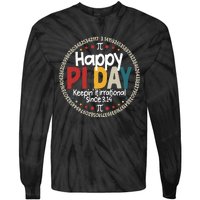 Pi For Teacher Vintage 314 Pi Digits Happy Pi Day Tie-Dye Long Sleeve Shirt