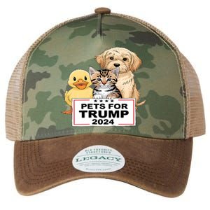 Pets For Trump Duck Cat Dog Donald Trump 2024 Legacy Tie Dye Trucker Hat