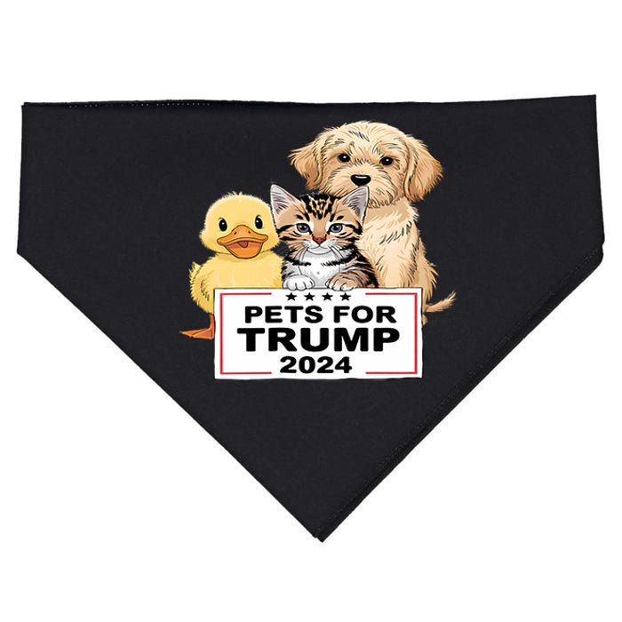 Pets For Trump Duck Cat Dog Donald Trump 2024 USA-Made Doggie Bandana