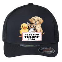 Pets For Trump Duck Cat Dog Donald Trump 2024 Flexfit Unipanel Trucker Cap