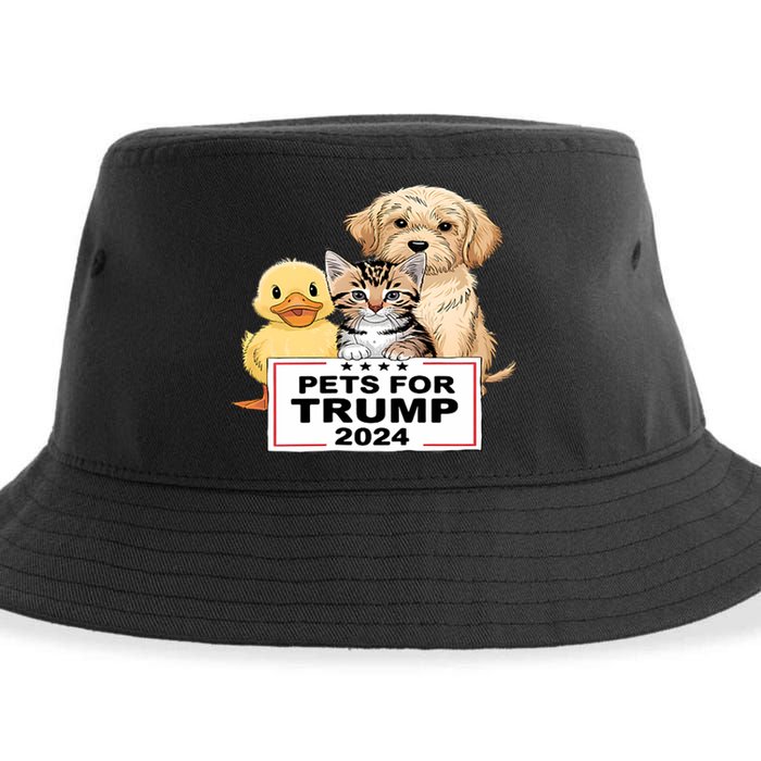 Pets For Trump Duck Cat Dog Donald Trump 2024 Sustainable Bucket Hat