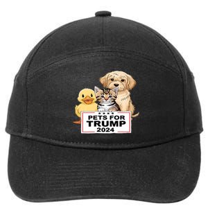 Pets For Trump Duck Cat Dog Donald Trump 2024 7-Panel Snapback Hat