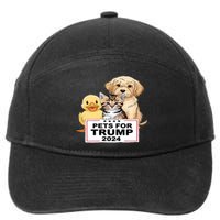 Pets For Trump Duck Cat Dog Donald Trump 2024 7-Panel Snapback Hat