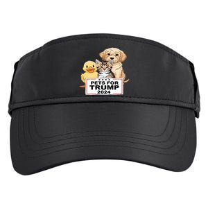 Pets For Trump Duck Cat Dog Donald Trump 2024 Adult Drive Performance Visor