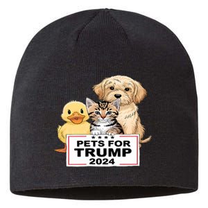 Pets For Trump Duck Cat Dog Donald Trump 2024 Sustainable Beanie