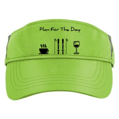 Plan For The Day Ski Heartbeat Skier Skiing Gift For Skier Adult Drive Performance Visor