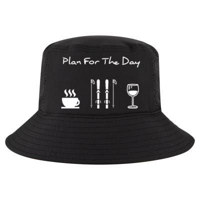 Plan For The Day Ski Heartbeat Skier Skiing Gift For Skier Cool Comfort Performance Bucket Hat