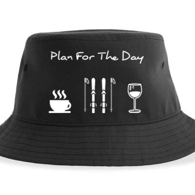 Plan For The Day Ski Heartbeat Skier Skiing Gift For Skier Sustainable Bucket Hat