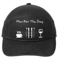 Plan For The Day Ski Heartbeat Skier Skiing Gift For Skier 7-Panel Snapback Hat