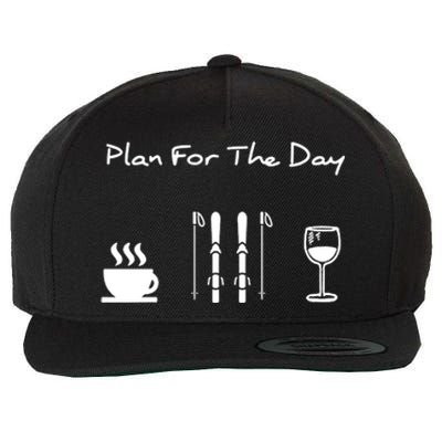 Plan For The Day Ski Heartbeat Skier Skiing Gift For Skier Wool Snapback Cap