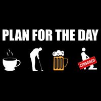 Plan For The Day Funny Golf USA-Made Doggie Bandana