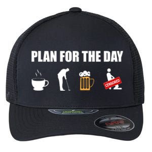 Plan For The Day Funny Golf Flexfit Unipanel Trucker Cap