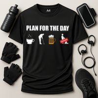 Plan For The Day Funny Golf Cooling Performance Crew T-Shirt