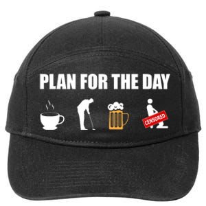 Plan For The Day Funny Golf 7-Panel Snapback Hat