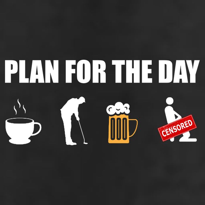 Plan For The Day Funny Golf Adult Drive Performance Visor