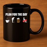 Plan For The Day Funny Golf 11oz C Handle Ceramic Mug