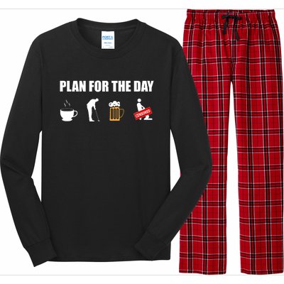 Plan For The Day Funny Golf Long Sleeve Pajama Set