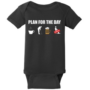 Plan For The Day Funny Golf Baby Bodysuit